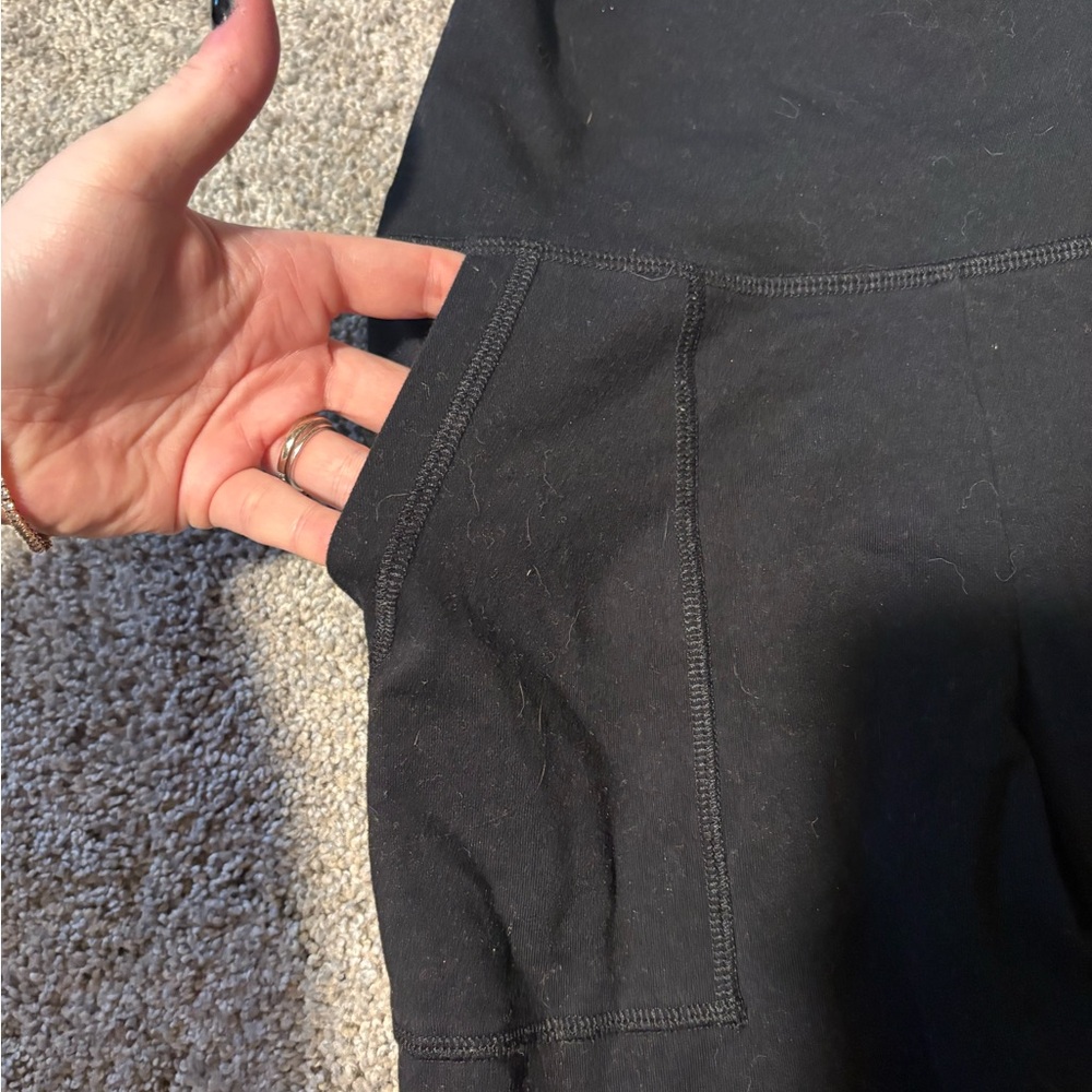 Aerie Black High Waist Active Cotton Blend Leggings with Pockets 💜 - Picture 2 of 5